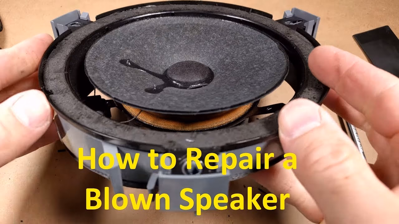 Where should you apply glue when repairing a speaker cone?