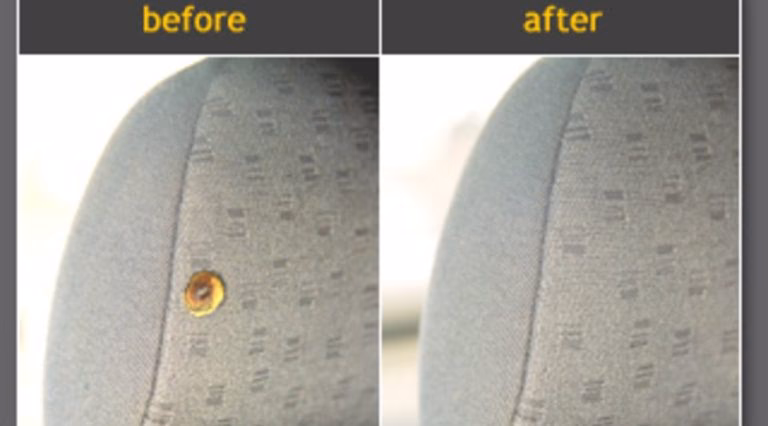 How do I repair a cigarette burn in car upholstery?