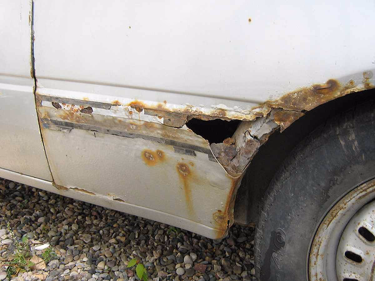 How do you fix a rust hole?