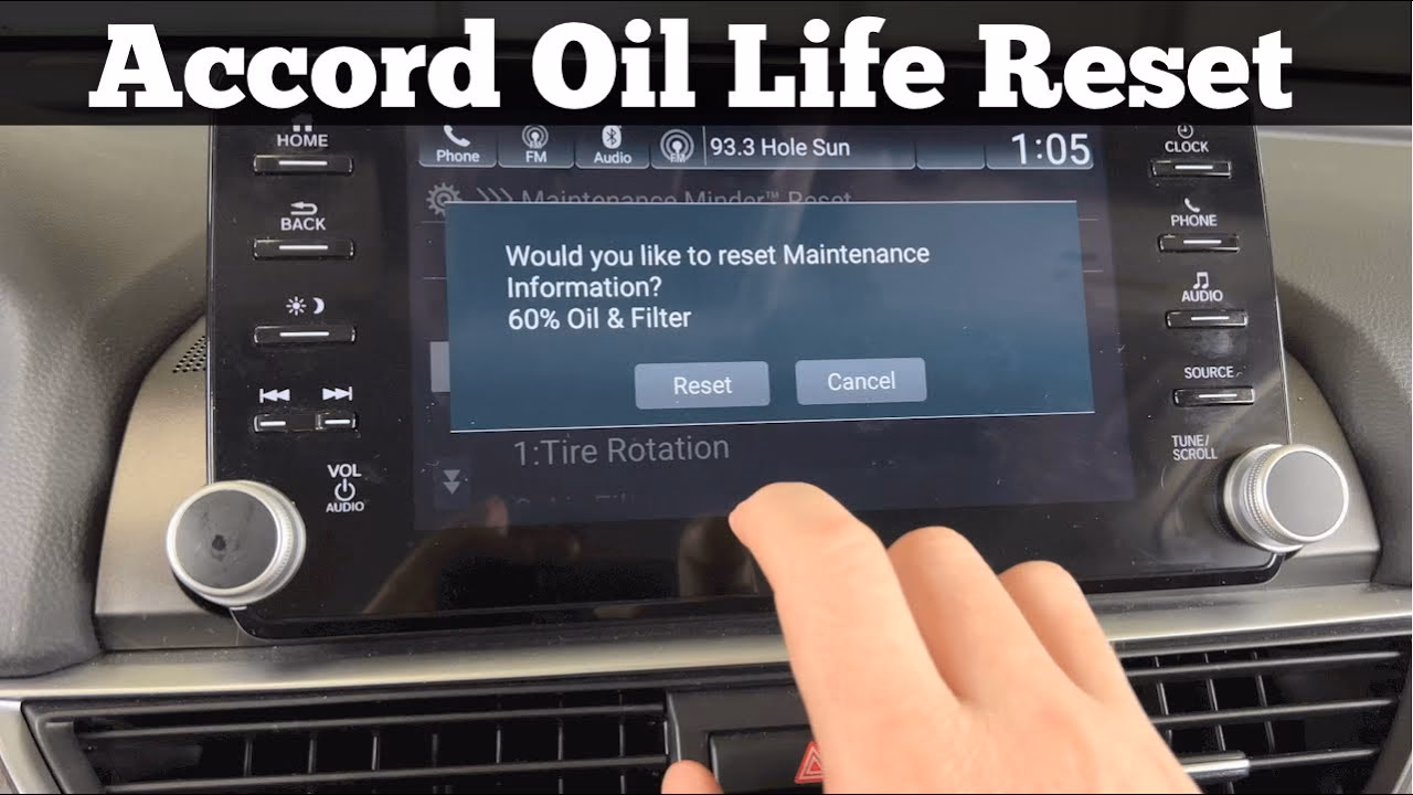 How to reset the oil life on a Honda Accord?