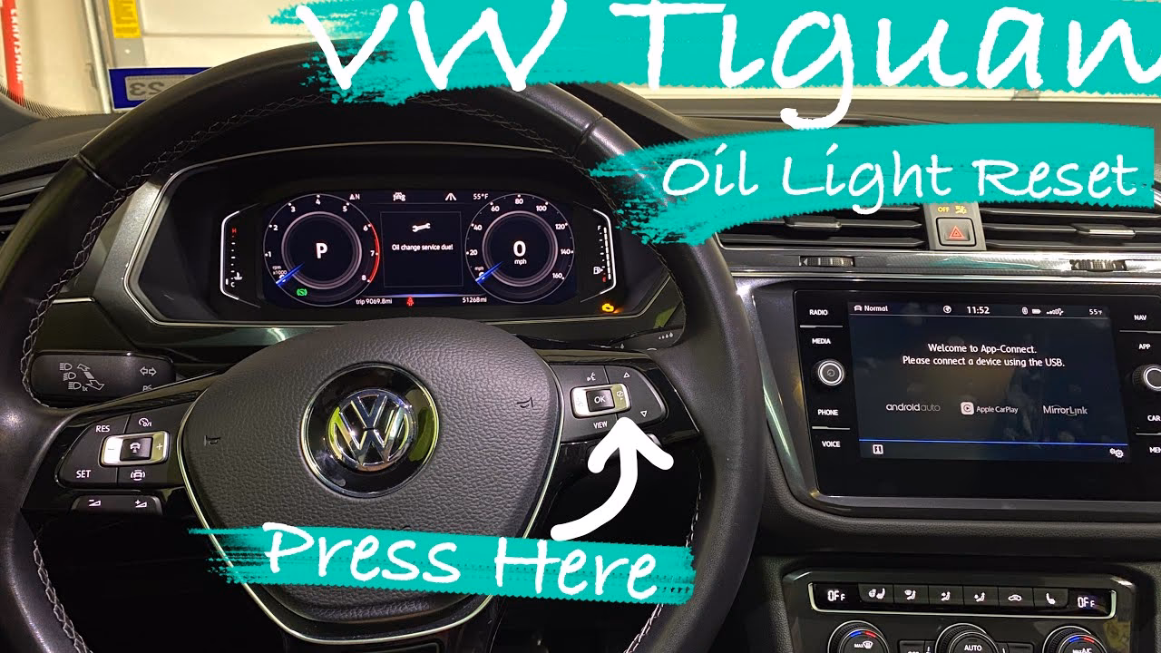How do I Reset my Volkswagen Tiguan oil change reminder system?