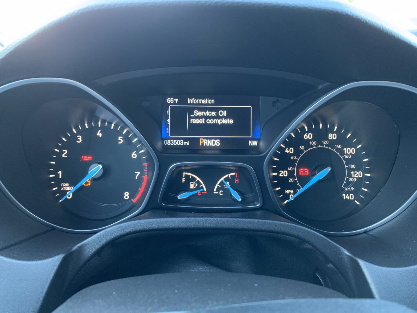 How do I Reset my Ford Focus Oil Change light?