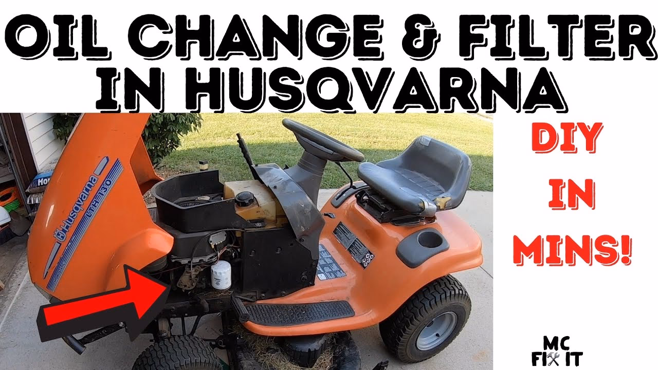 When should I change the oil in my Husqvarna riding lawn mower?