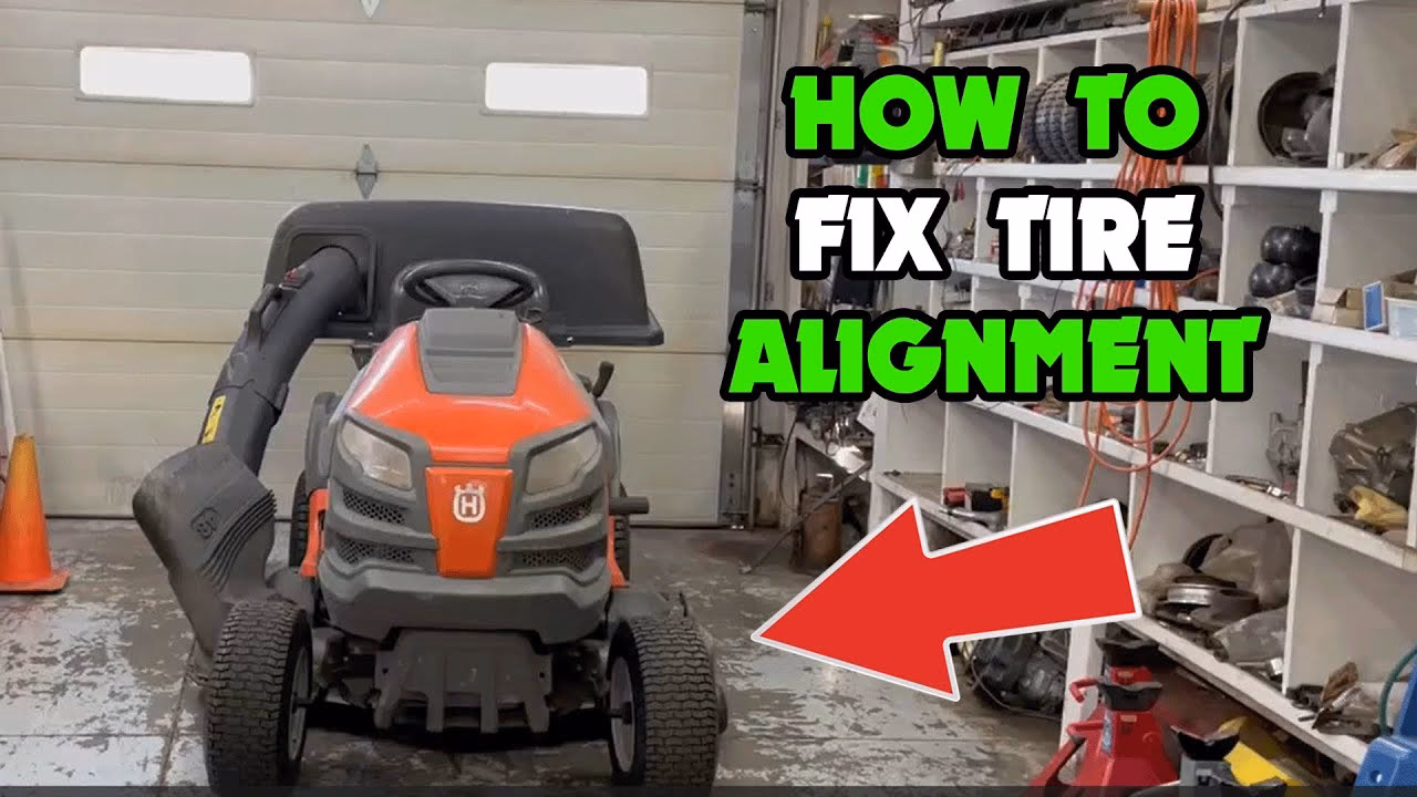 How to adjust steering alignment on Husqvarna mower?