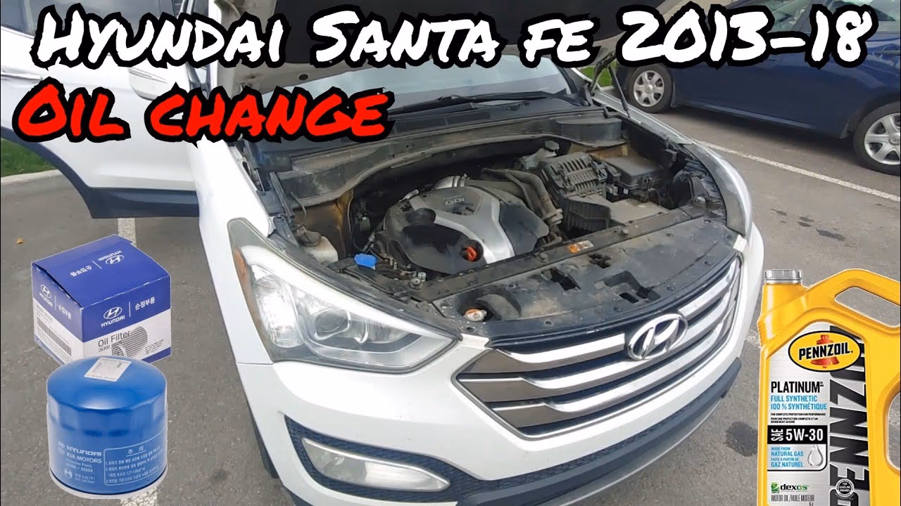 How to change engine oil on Hyundai Santa Fe?