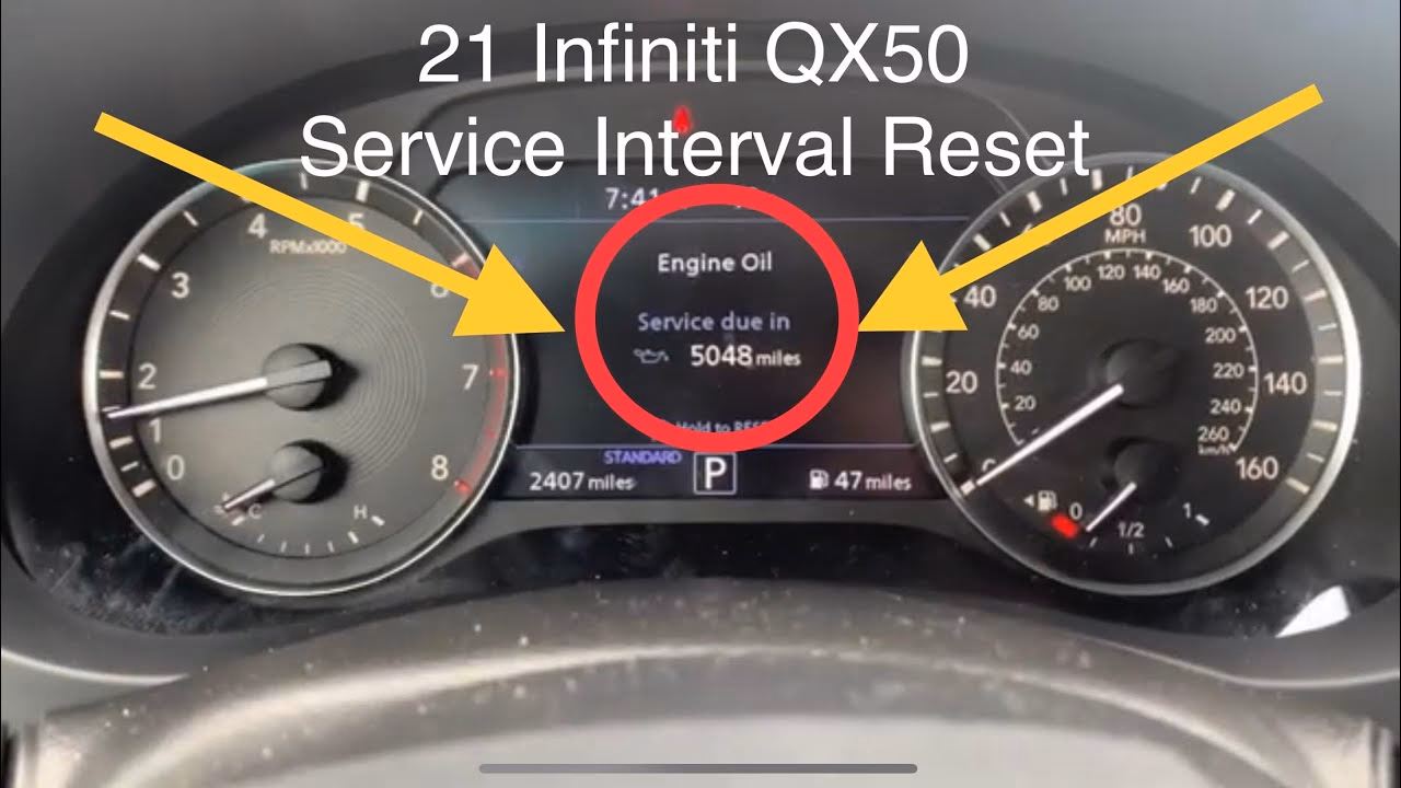 Which Infiniti models have the same oil reset procedure?