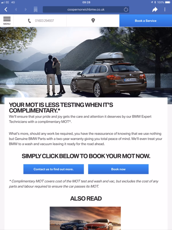Should I take my BMW for an annual MOT?