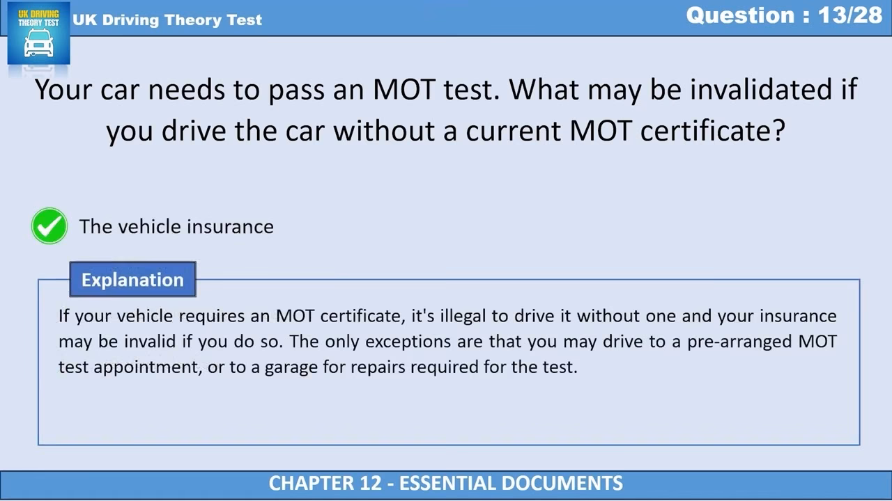 Can a car insurance policy become void without an MOT?