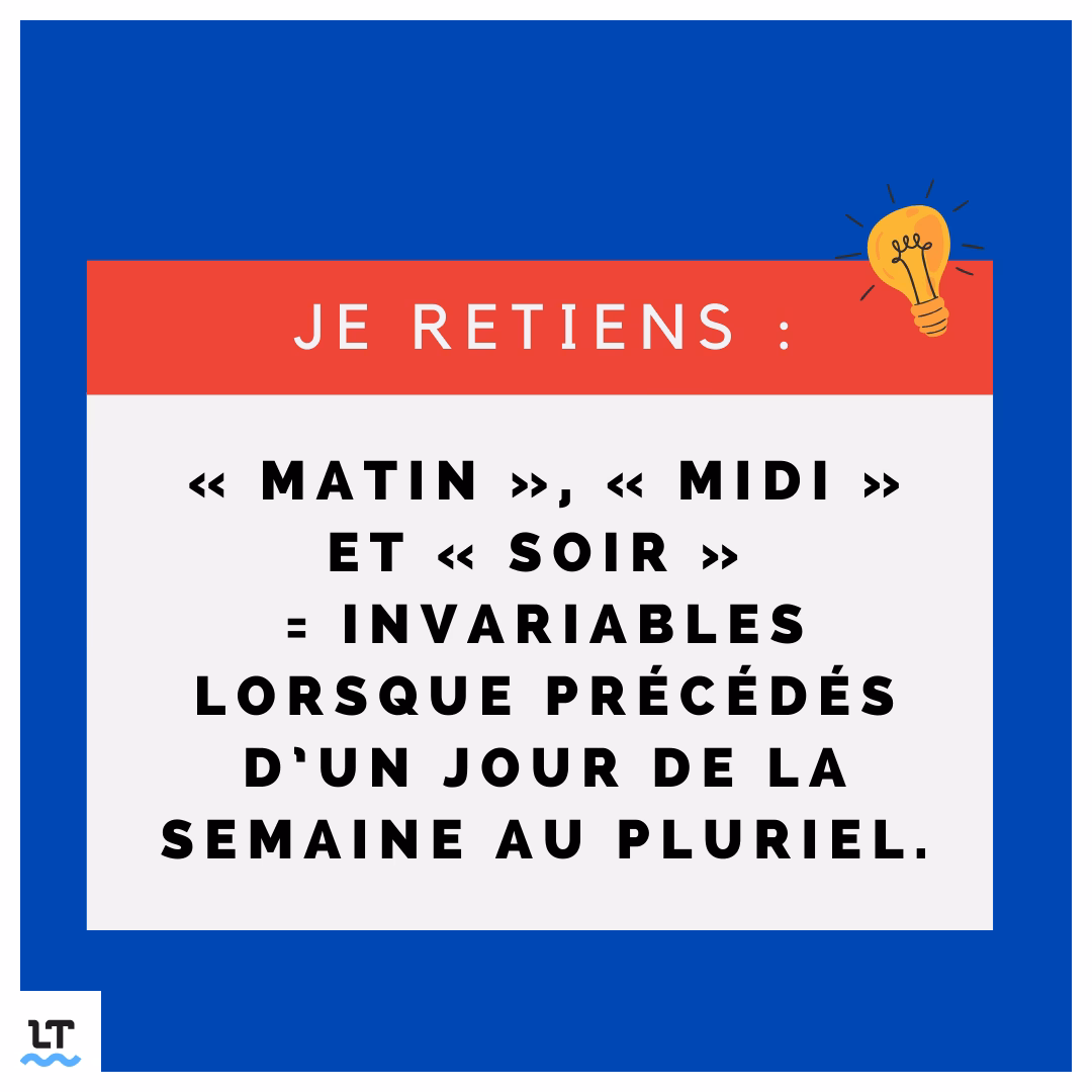 Quels sont les jours invariables ?