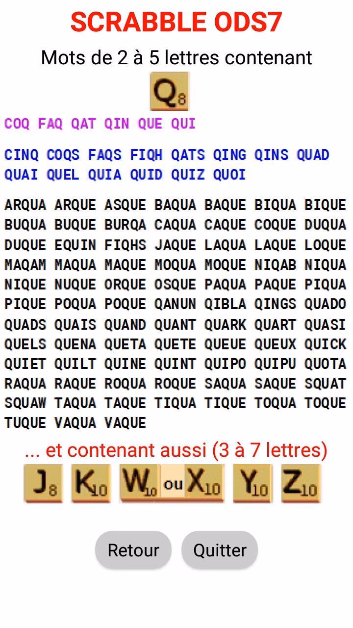 Quels sont les mots de Scrabble qui se terminent par OG ?