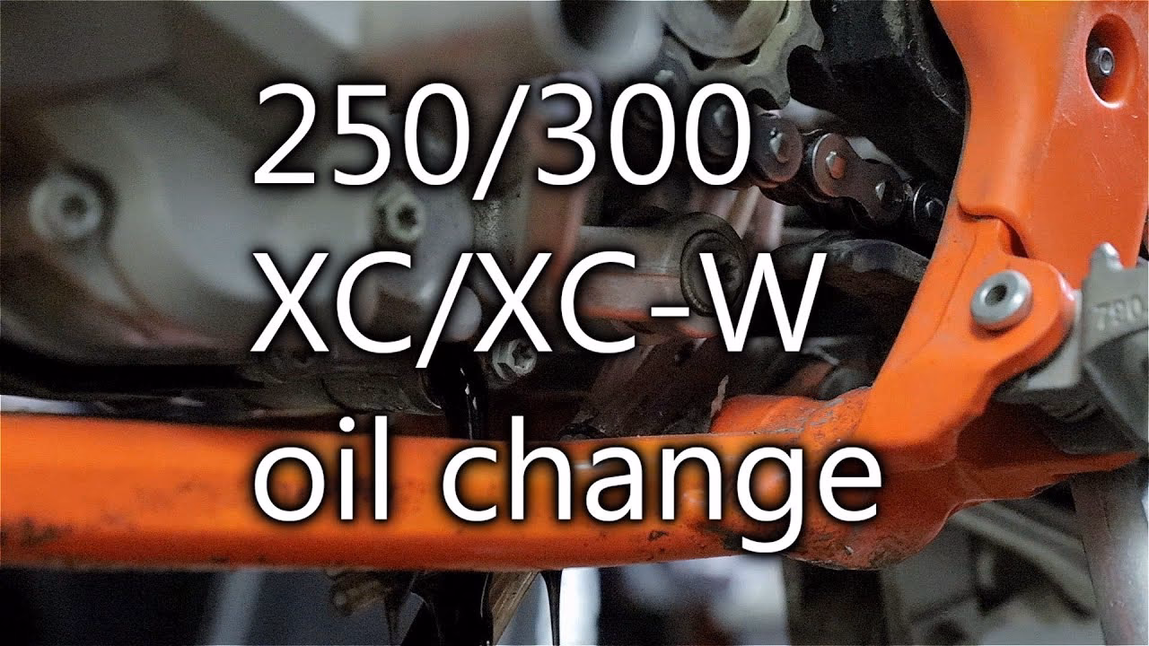 How often should oil be changed on a KTM engine?