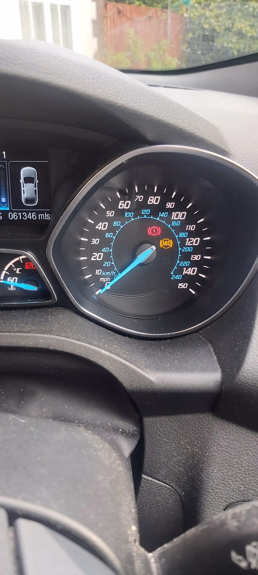 How far can a Ford Kuga go without a brake warning light?