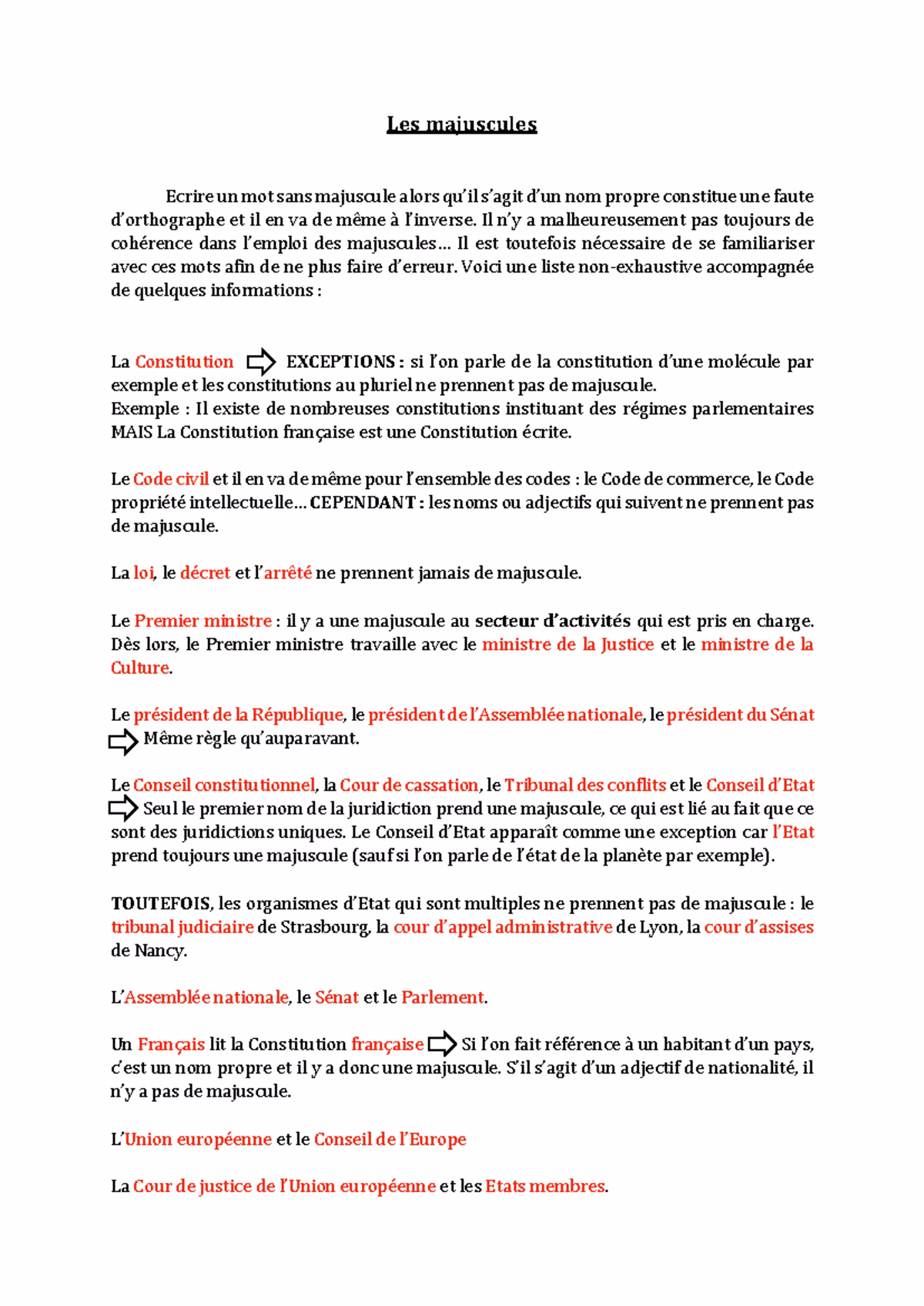 Quand mettre une majuscule sur le président ?