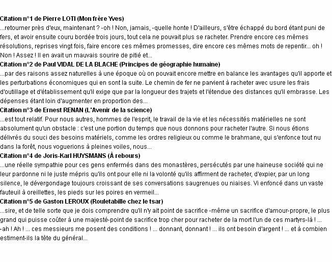 Quel est le synonyme de racheter ?