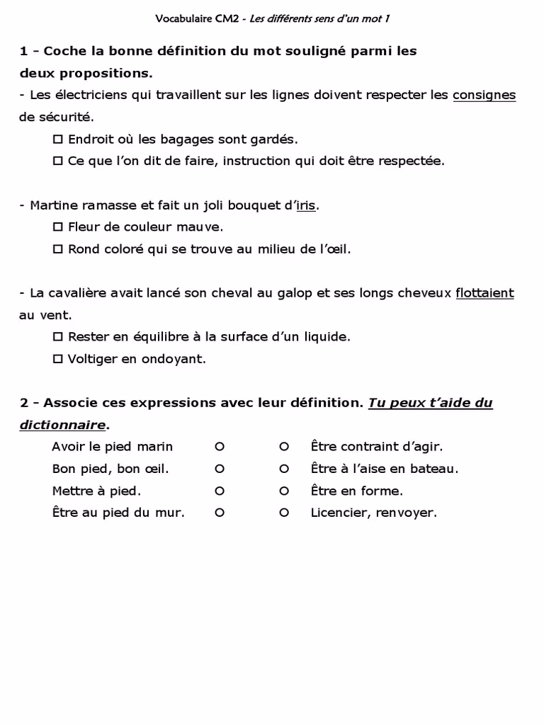 Comment reconnaître les différents sens d’un mot ?
