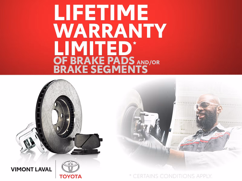 Do brake pads have a lifetime warranty?