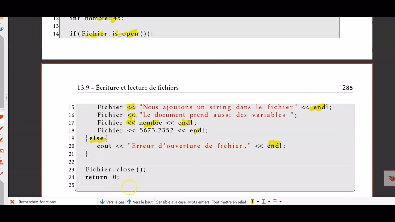 Comment écrire dans un fichier c++ ?