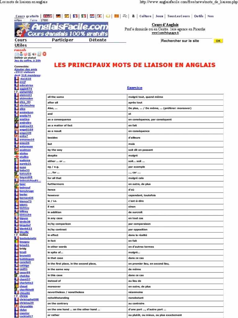 Comment réviser les mots de liaison anglais ?
