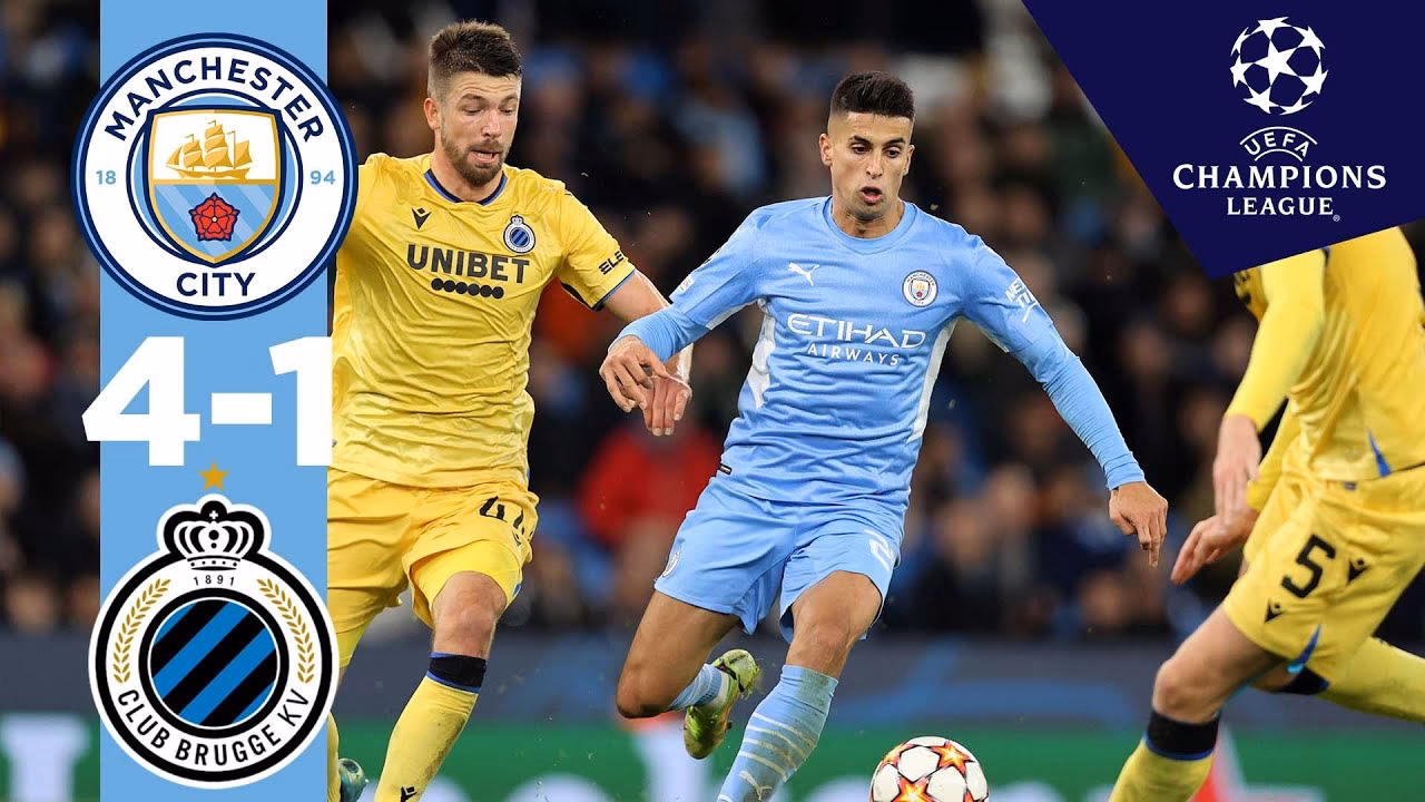 What is the current head to head record for Manchester City vs Club Brugge?