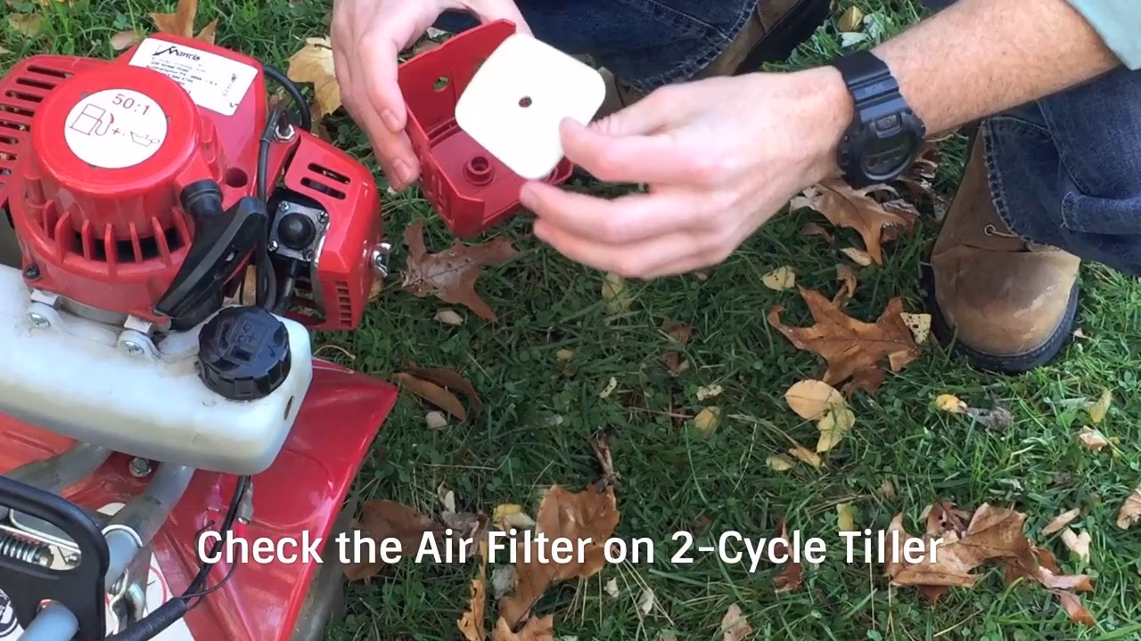 How do you lubricate a mantis Tiller?