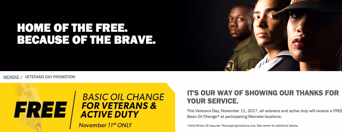 What's new on November 11 at Meineke?