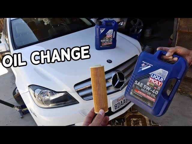 How much oil does it take to change in a Mercedes-Benz C-class saloon?