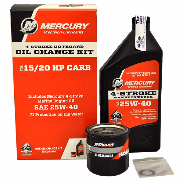 How do you change engine oil on a Mercury outboard?