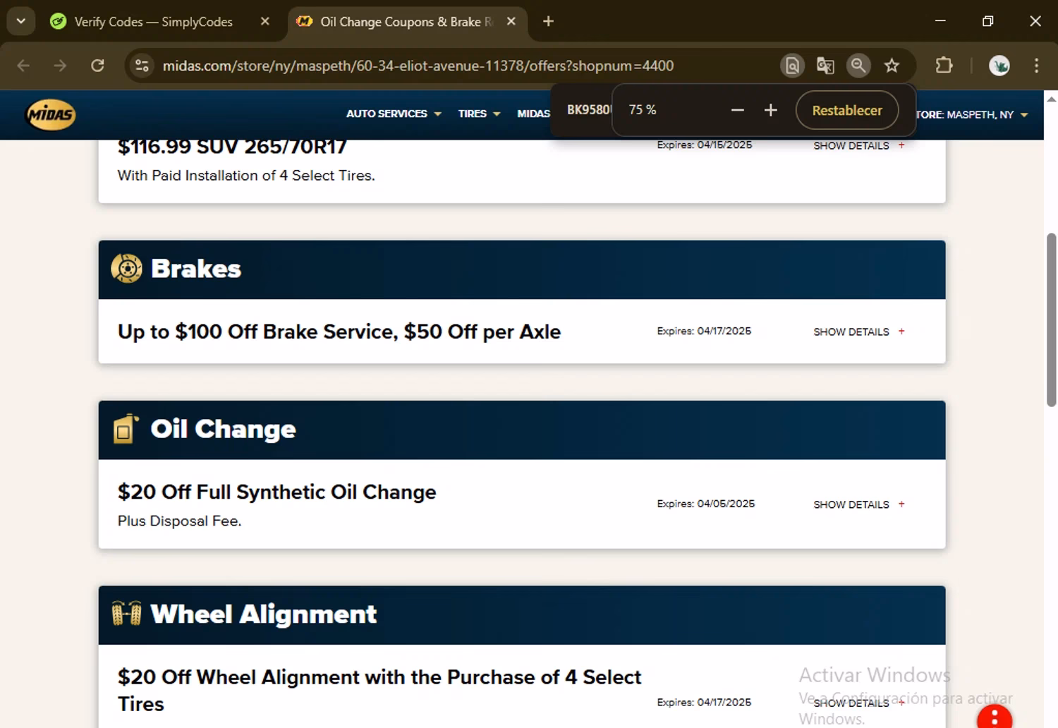 What is a Midas promo code 972387?