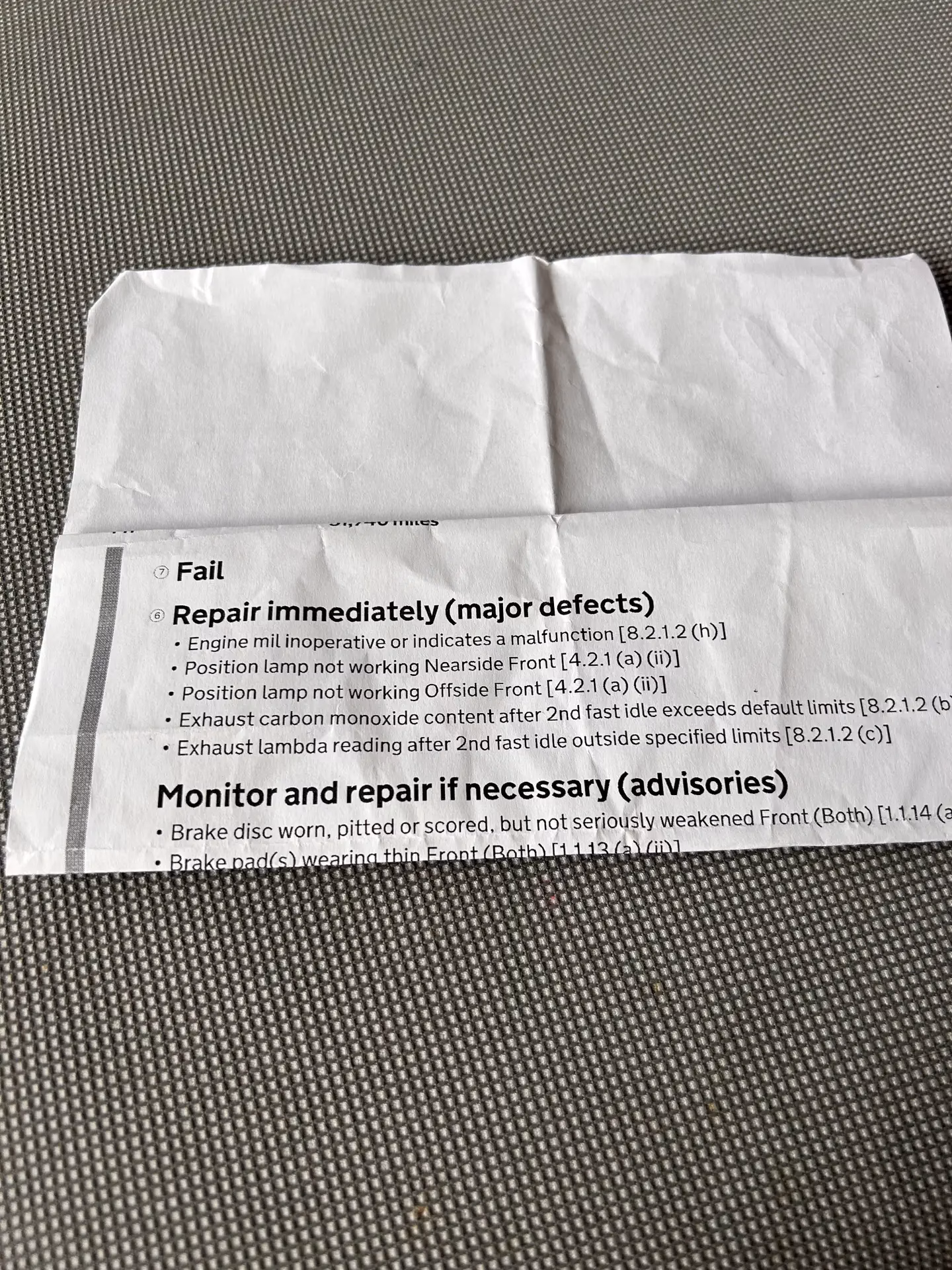 What should I do if my car fails a MOT?