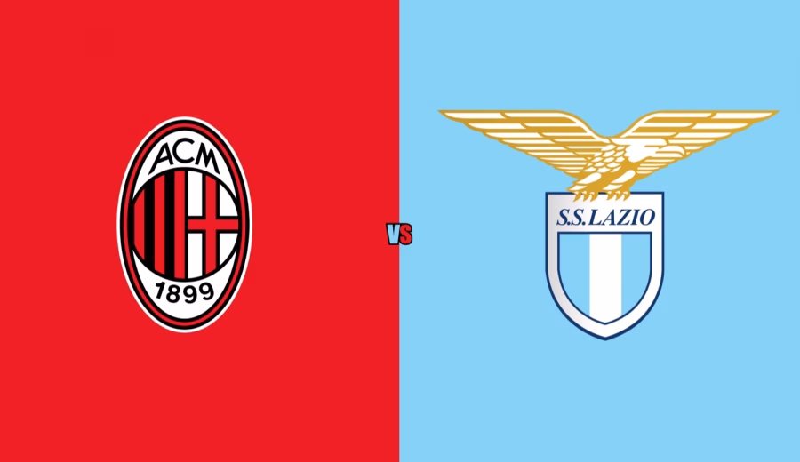 Who is shown a yellow card in Milan vs Lazio?