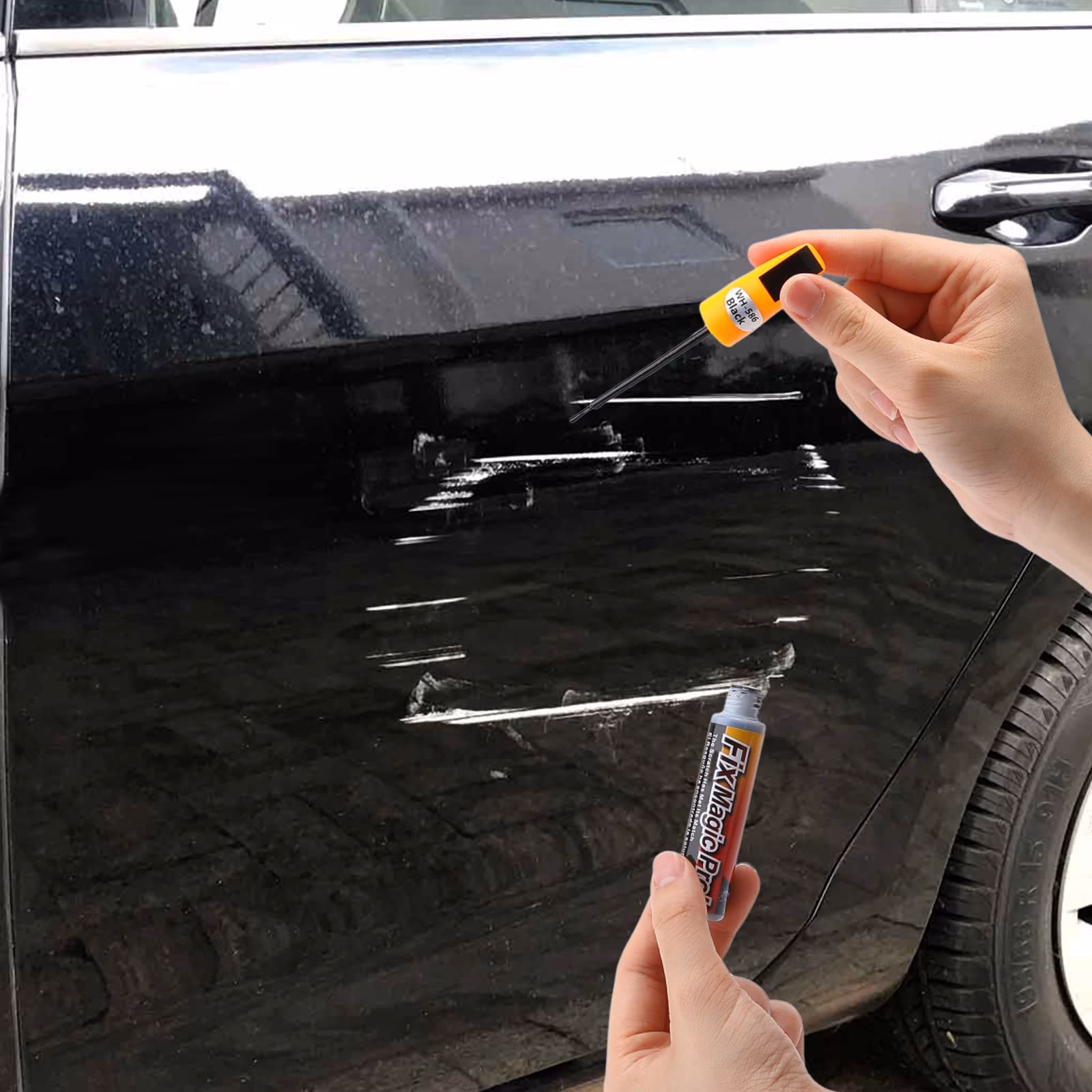 How to repair scratches on a black car?