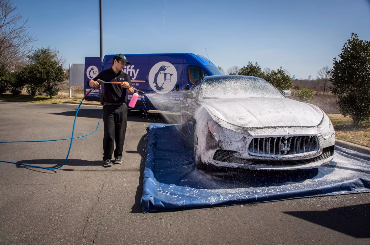 What are the benefits of a professional car wash service?