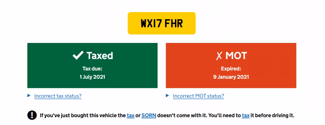 Can a car tax be void if there is no MOT?