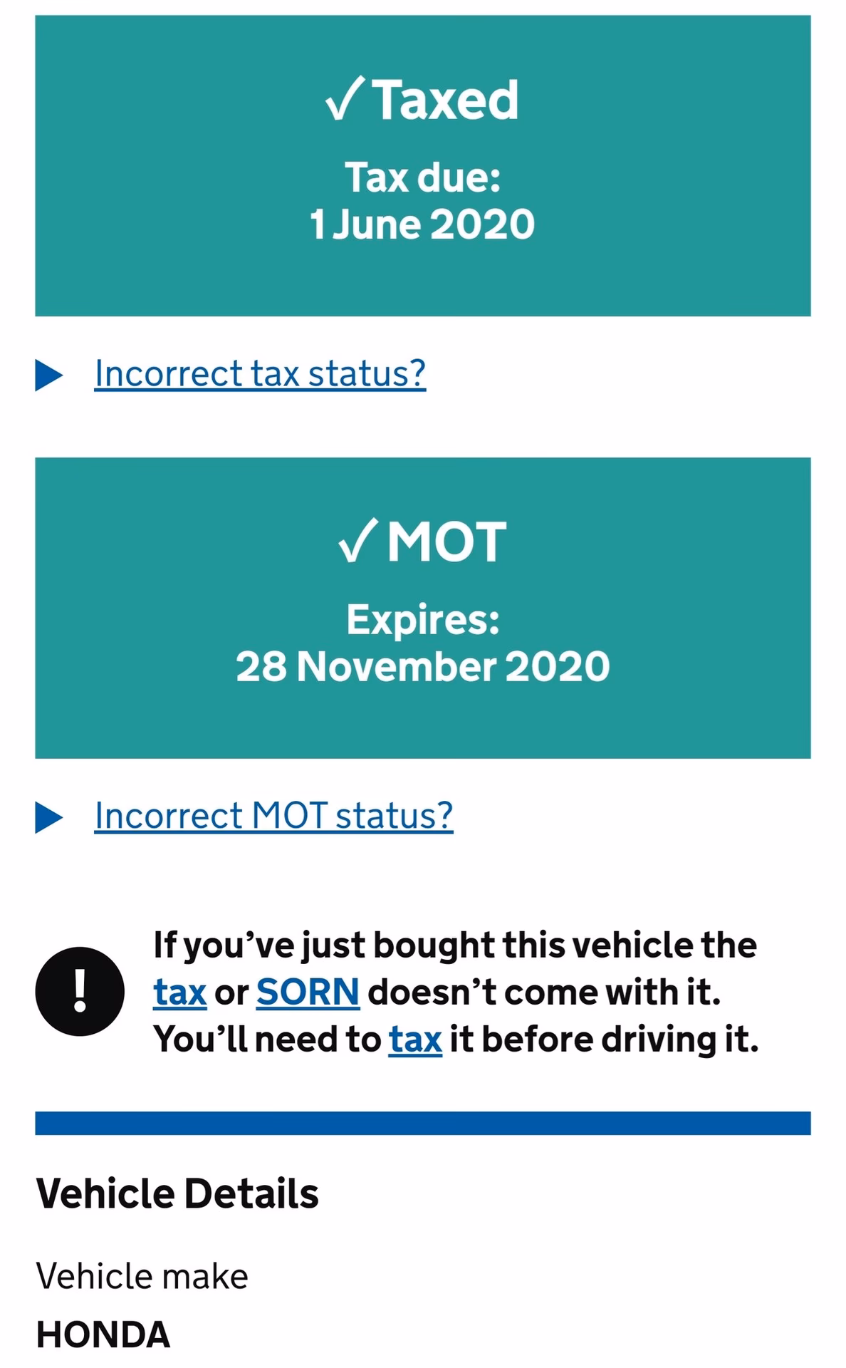 What is the six-month MOT test exemption?