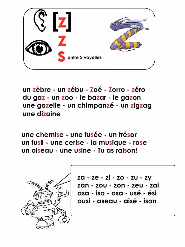 Quels sont les mots qui contiennent la lettre Z ?