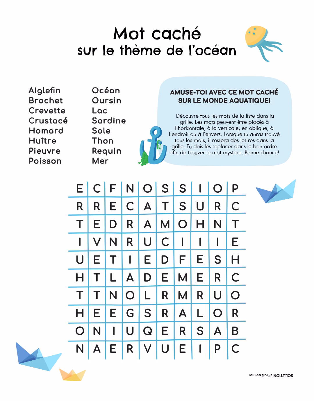 Comment trouver le mot qui se cache dans la grille ?