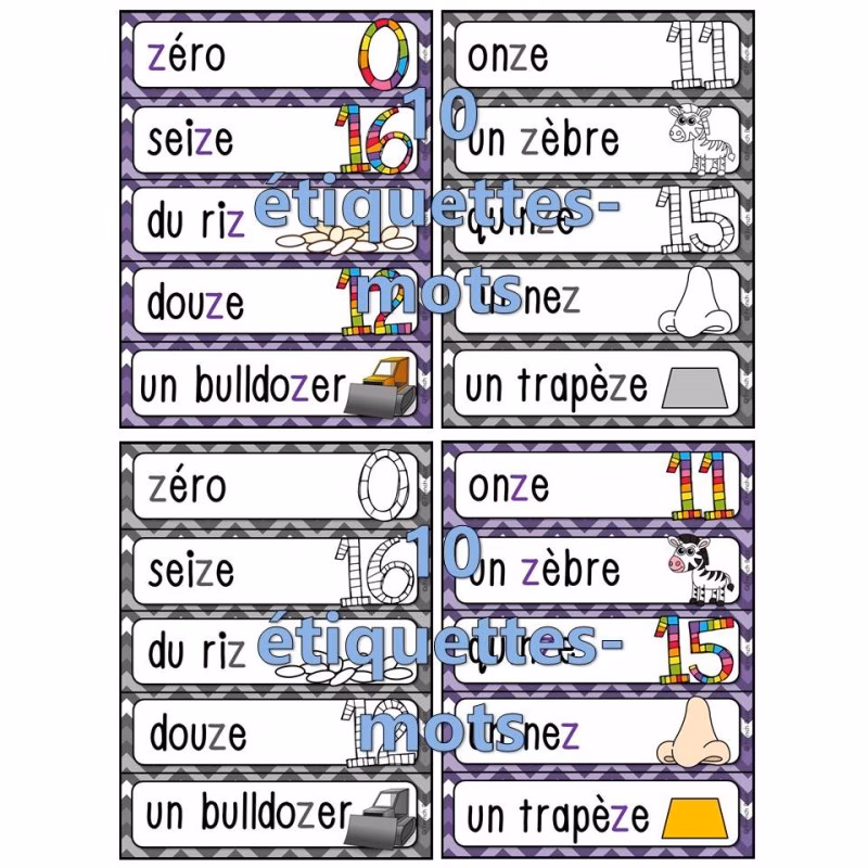 Quels sont les mots anglais courants qui commencent par Z?