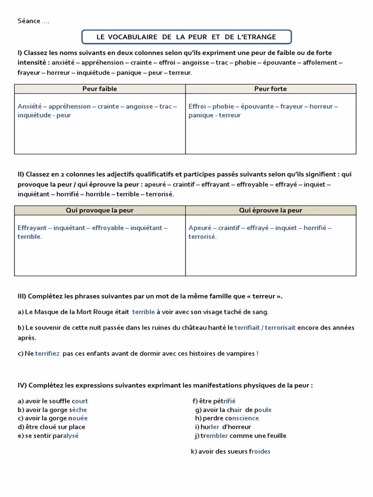 Qu'est-ce que ça veut dire craindre ?