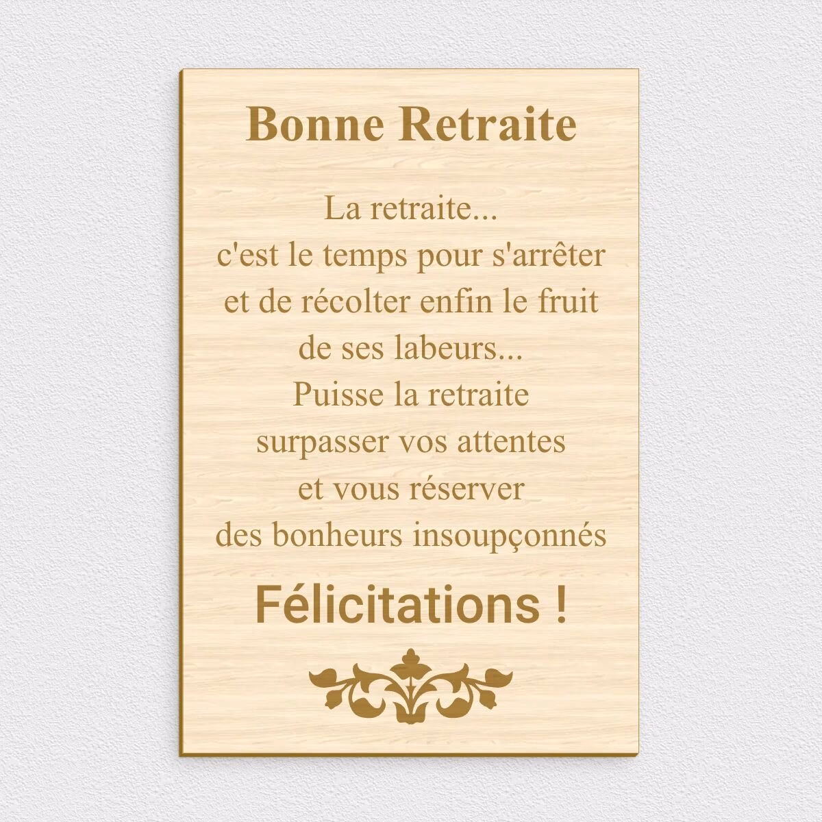 Quels sont les messages de la bonne retraité ?