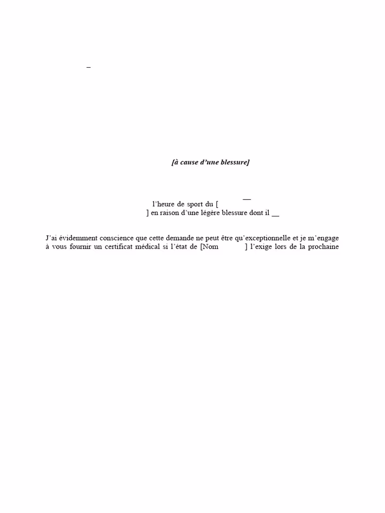 Comment rédiger une lettre de dispense de sport?