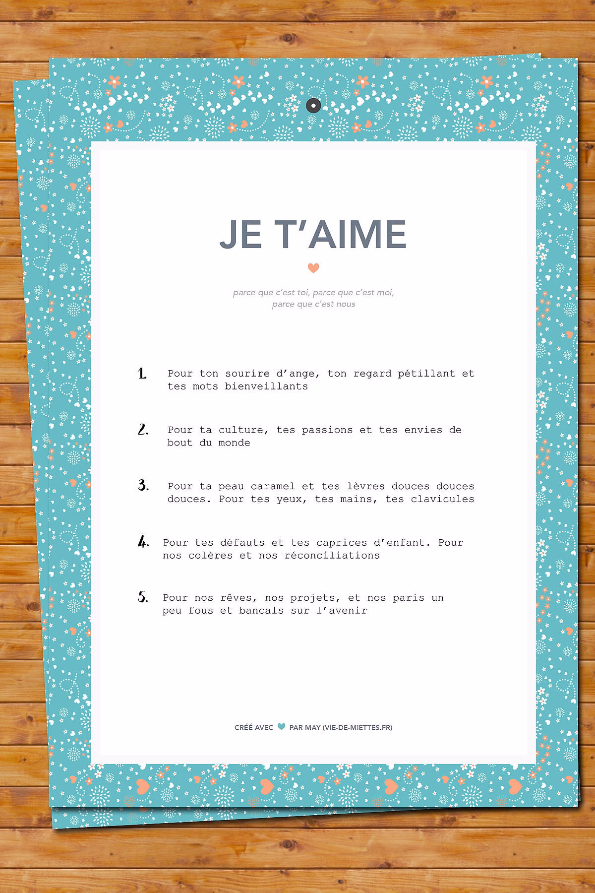 Quels sont les mots doux originaux ?