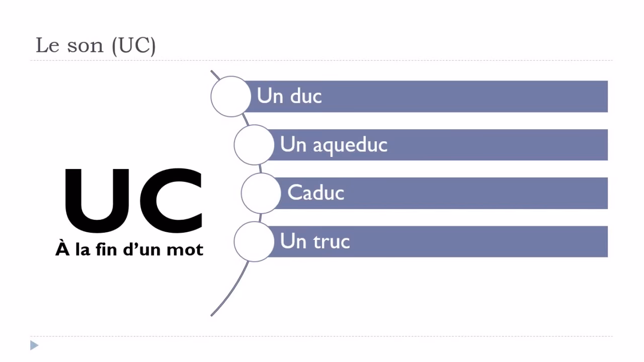 Quels sont les mots qui finissent par UC ?