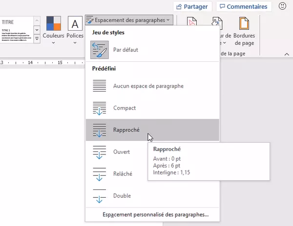Comment réduire les espaces dans Word ?