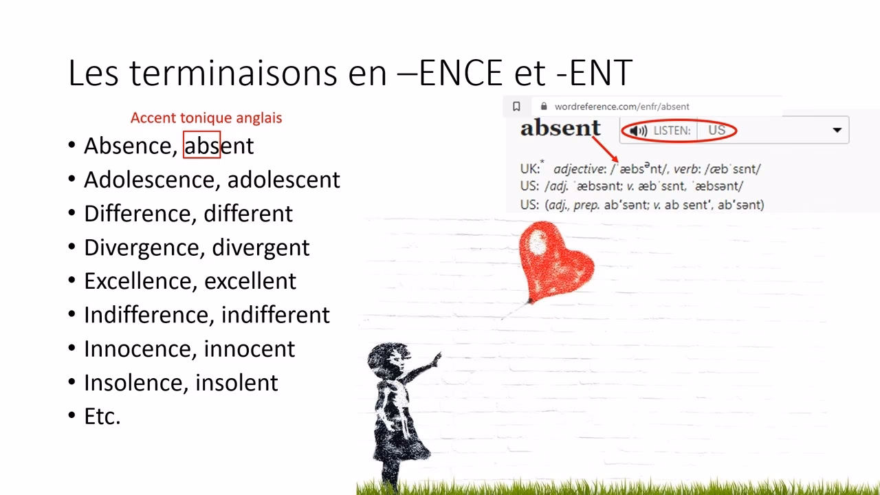 Quels sont les mots terminant avec les lettres Ance ?