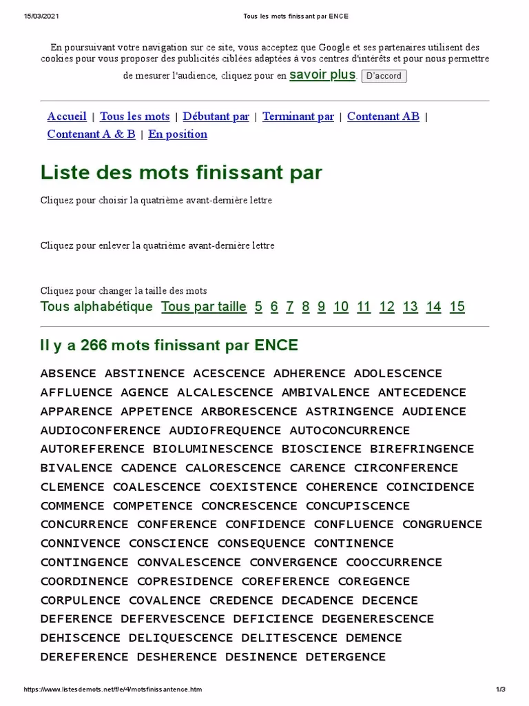 Combien de mots finissent par 'et' en français?