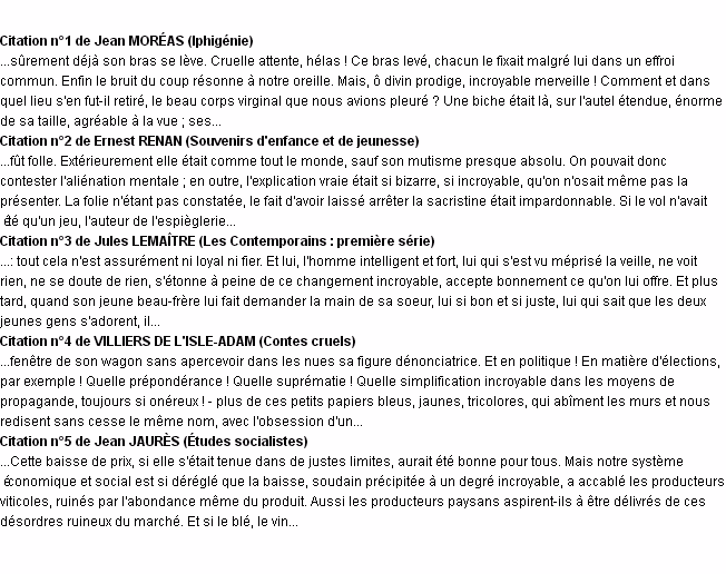 Qu'est-ce que ça veut dire incroyable ?