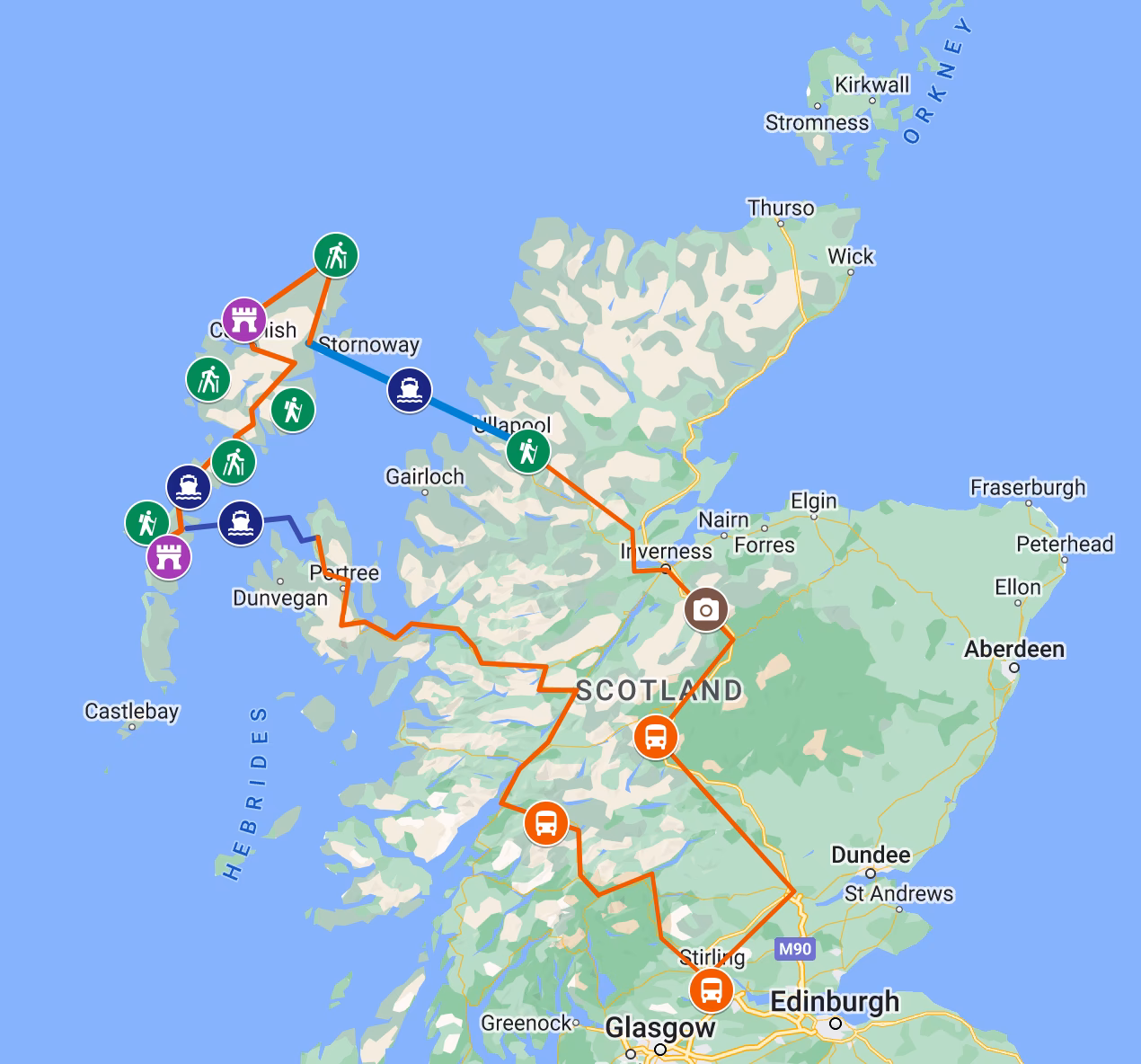 Are there EV charging sites in the Outer Hebrides?