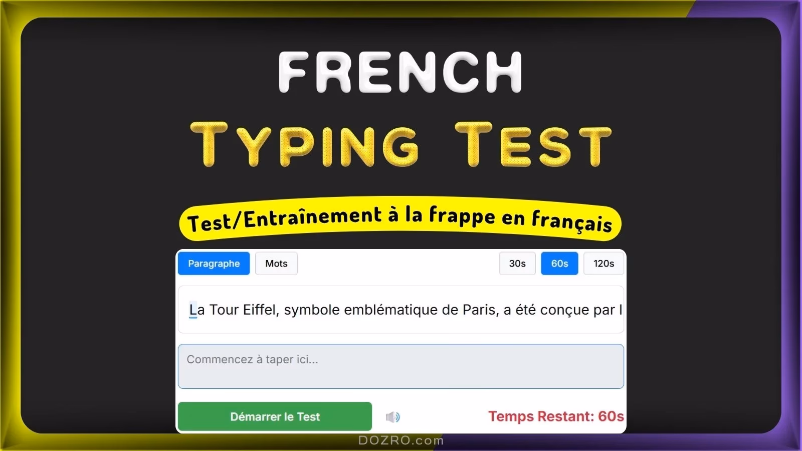 Qu'est-ce que le test de vitesse de frappe?