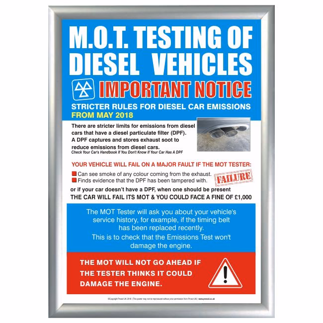 Can a MOT centre display a recall poster?