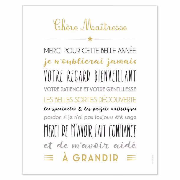 Comment écrire un message de fin d'année à la maîtresse ?